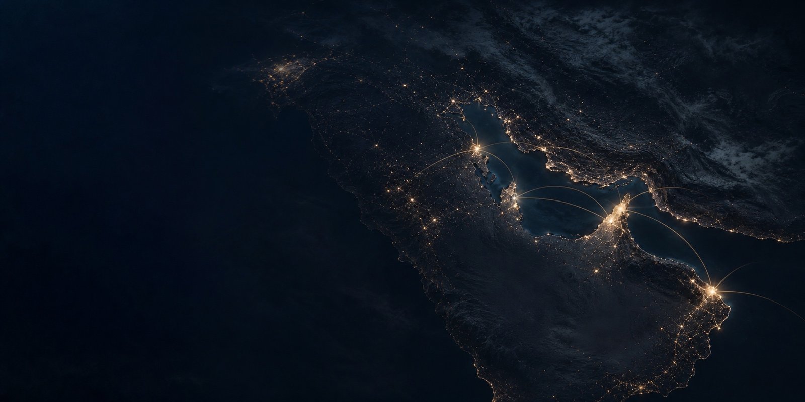 The Alliance Gulf workspace network at night